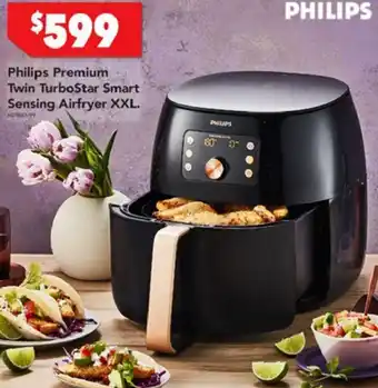 Harvey Norman Philips Premium Twin TurboStar Smart Sensing Airfryer XXL offer