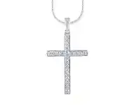 9ct White Gold Cross Necklace with 0.33ct of Diamonds