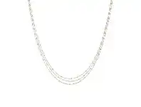 Bevilles Jewellery 9ct Rose Gold Silver Infused Triple Row Ball And Chain Necklace 42cm offer