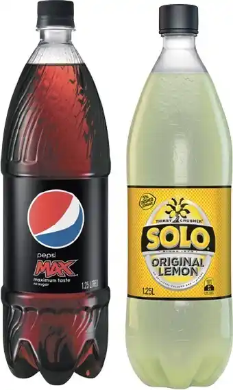 IGA Xpress Pepsi or Solo 1.25 Litre Selected Varieties offer