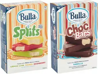 Bulla Choc Bars, Splits, Crunch, Frozen Yoghurt or Nourish 6-14 Pack Selected Varieties