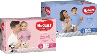 IGA Xpress Huggies Ultra Dry, Ultimate Nappies or Nappy Pants 45-108 Pack Selected Varieties offer