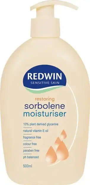 Redwin Sorbolene Restoring Moisturiser with Vitamin E 500mL