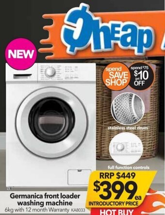 Cheap as Chips Germanica Front Loader Washing Machine offer