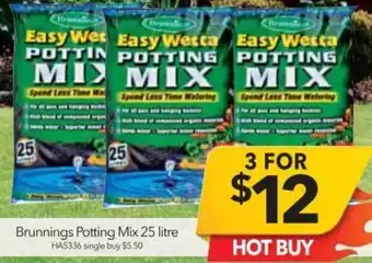 Cheap as Chips Brunnings Potting Mix 25 Litre offer