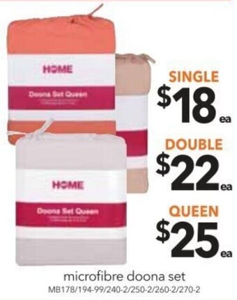 Cheap as Chips Microfibre Doona Set Single offer