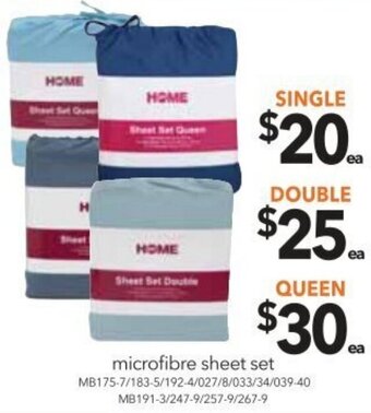 Cheap as Chips Microfibre Sheet Set Single offer