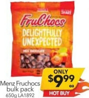 Cheap as Chips Menz Fruchocs Bulk Pack offer