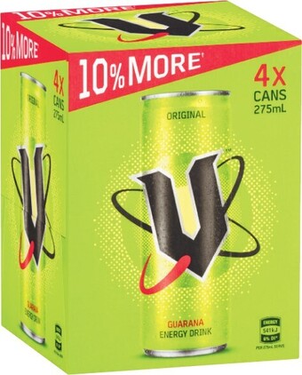 Coles V Energy Drink 4x275mL offer