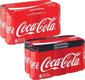 Coles Coca-Cola, Fanta or Sprite Mini Soft Drink 8x200mL offer