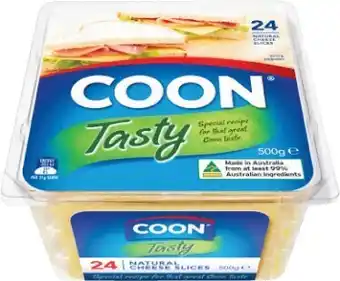 Coles Coon Tasty Cheese Slices 500g offer