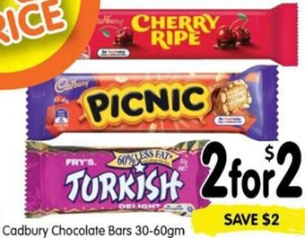 Spar Cadbury Chocolate Bars 30-60gm offer