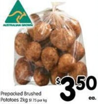 Spar Prepacked Brushed Potatoes 2kg offer