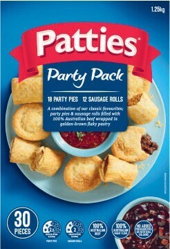 Coles Patties Party Pack 30 Pack 1.25kg or Mini Combo 40 Pack 1kg offer