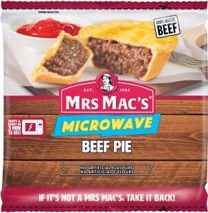 Coles Mrs Macu2019s Microwave Beef Pie 175g offer