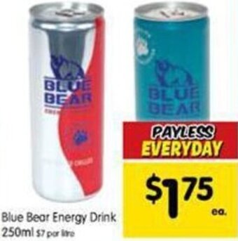 Spar Blue Bear Energy Drink 250ml offer