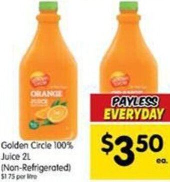 Spar Golden Circle 100% Juice 2L offer