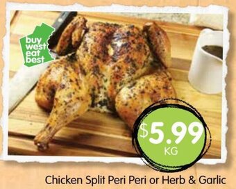 Spudshed Chicken Split Peri Peri Or Herb & Garlic offer