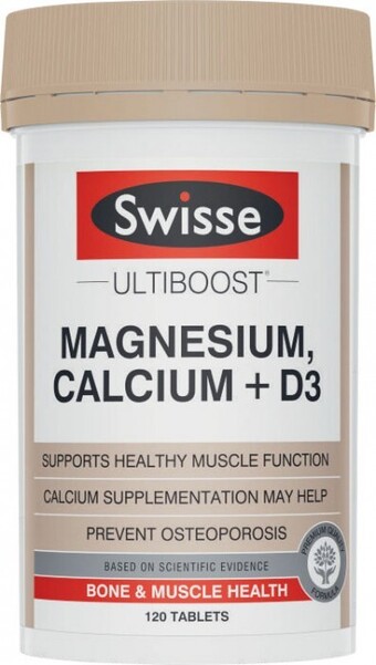 Coles Swisse Ultiboost Magnesium, Calcium + D3 Tablets 120 Pack** offer