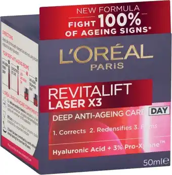 Coles Lu2019Oréal Paris Revitalift Laser X3 Anti-Ageing Day Cream 50mL offer