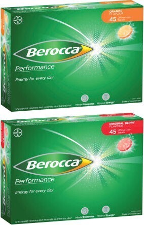 Coles Berocca Performance Original or Orange Effervescent 45 Pack** offer