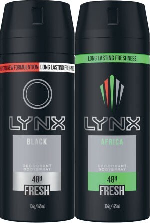 Coles Lynx Antiperspirant Deodorant or Bodyspray 165mL offer