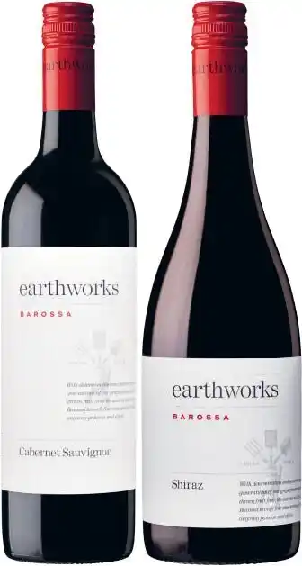 Coles Earthworks Cabernet Sauvignon or Shiraz 750mL offer