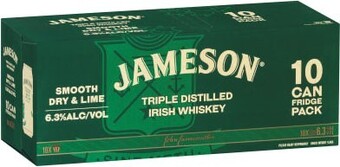 Coles Jameson Smooth Dry & Lime Cans 10x375mL offer