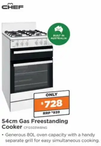 54cm Gas Freestanding Cooker CFGS03WBNG