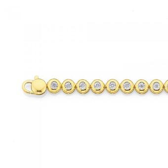 Prouds 9ct Gold Diamond Bezel Set Bracelet offer