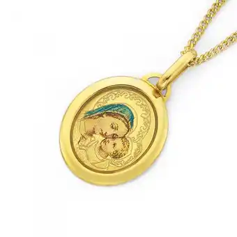 9ct Gold Enamel Mother & Child Pendant