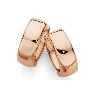 Angus & Coote 9ct Rose Gold 10mm Polished Huggie Earrings offer