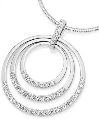 Angus & Coote Sterling Silver Three Cubic Zirconia Circles Pendant offer