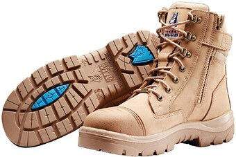 RSEA Safety Steel Blue Southern Cross Zip Sided Lace Up Safety Boots with Scuff Cap offer