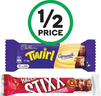 Woolworths Cadbury Medium Bars or Frey Stixx 30-60g offer