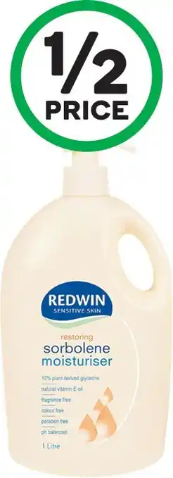 Woolworths Redwin Sorbolene Cream with Vitamin E 1 Litre offer