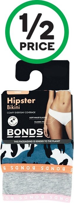 Woolworths Bonds Women’s Hipster Boyleg or Bikini Pk 2 offer