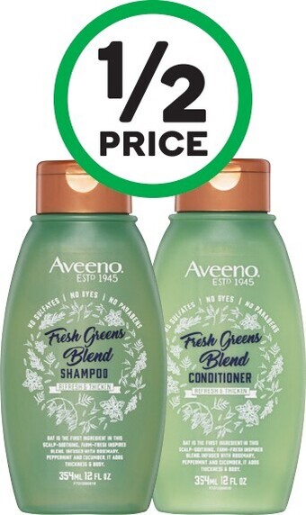 Woolworths Aveeno Shampoo or Conditioner 354ml offer