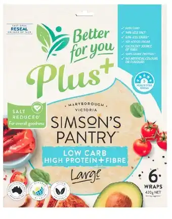 Simson’s Pantry Better For You Wraps 420g