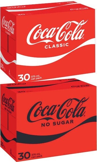 Coles Coca-Cola Soft Drink 30x375mL offer