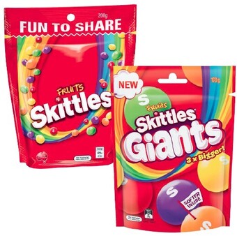 Skittles 160g-200g or Starburst Chews 215g-235g
