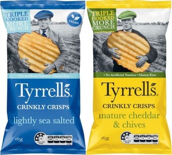 Coles Tyrrells Crisps 165g offer