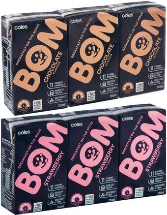Coles Coles BOM Liquid Breakfast 3x250mL offer