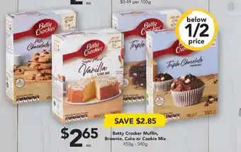 Drakes Betty Crocker Muffin, Brownie, Cake or Cookie Mix 450g-540g offer