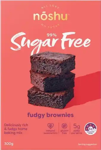 Coles Noshu 99% Sugar Free Gluten Free Brownie Mix 300g offer
