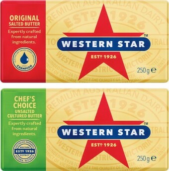 Coles Western Star Butter Block 250g offer