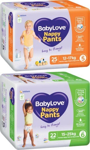 Coles BabyLove Bulk Nappy Pants 22 Pack-28 Pack offer