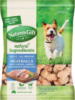 Coles Nature’s Gift Just Natural Meatballs Dog Food 650g-700g offer