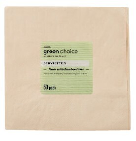 Coles Green Choice Bamboo Lunch Serviettes 50 Pack offer