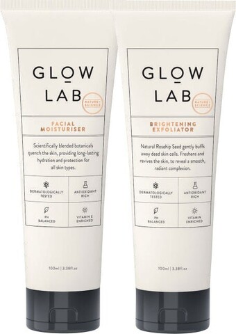 Coles Glow Lab Facial Moisturiser or Brightening Exfoliator 100mL offer